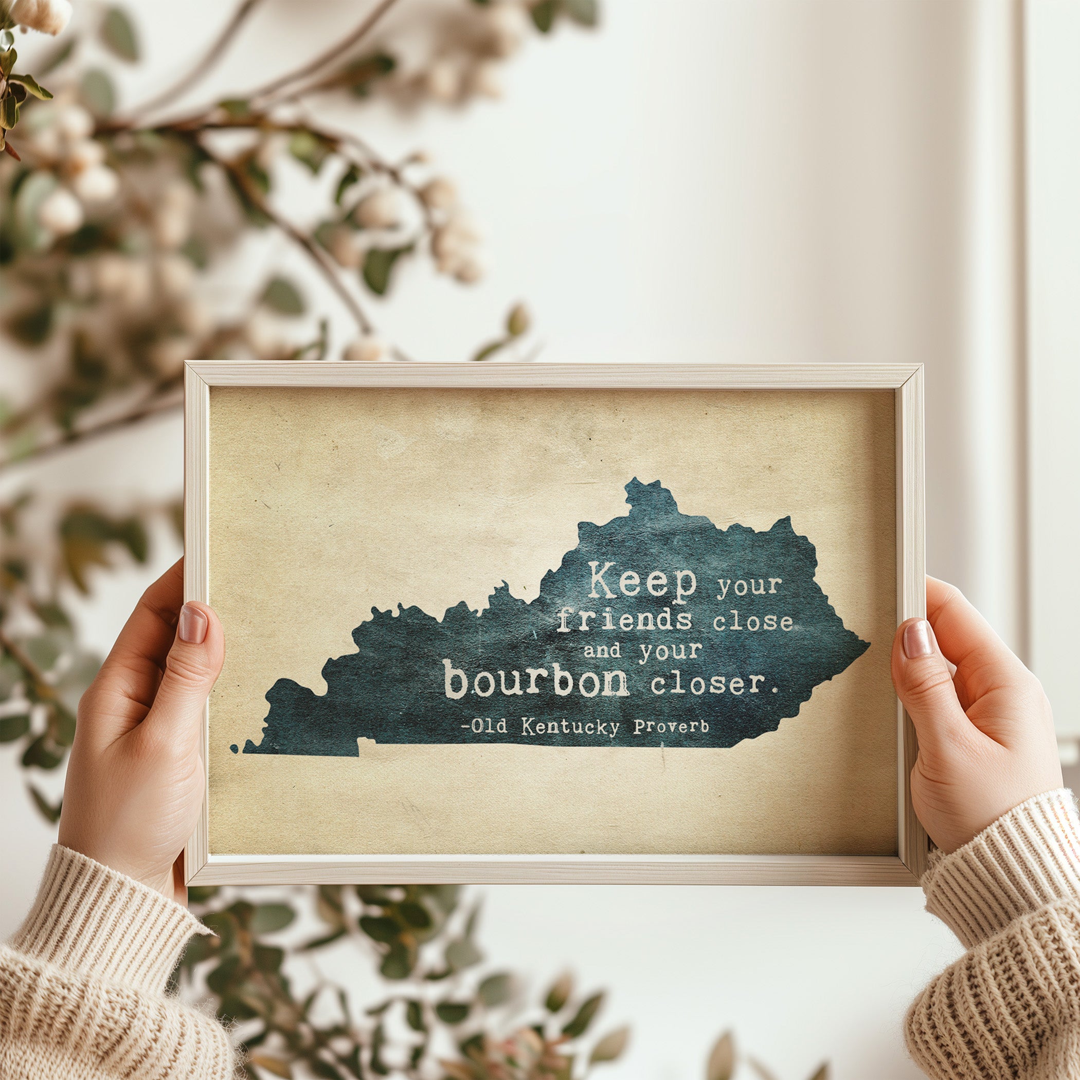 Keep Your Friends Close and Your Bourbon Closer Kentucky Bluegrass Fine Art Print
