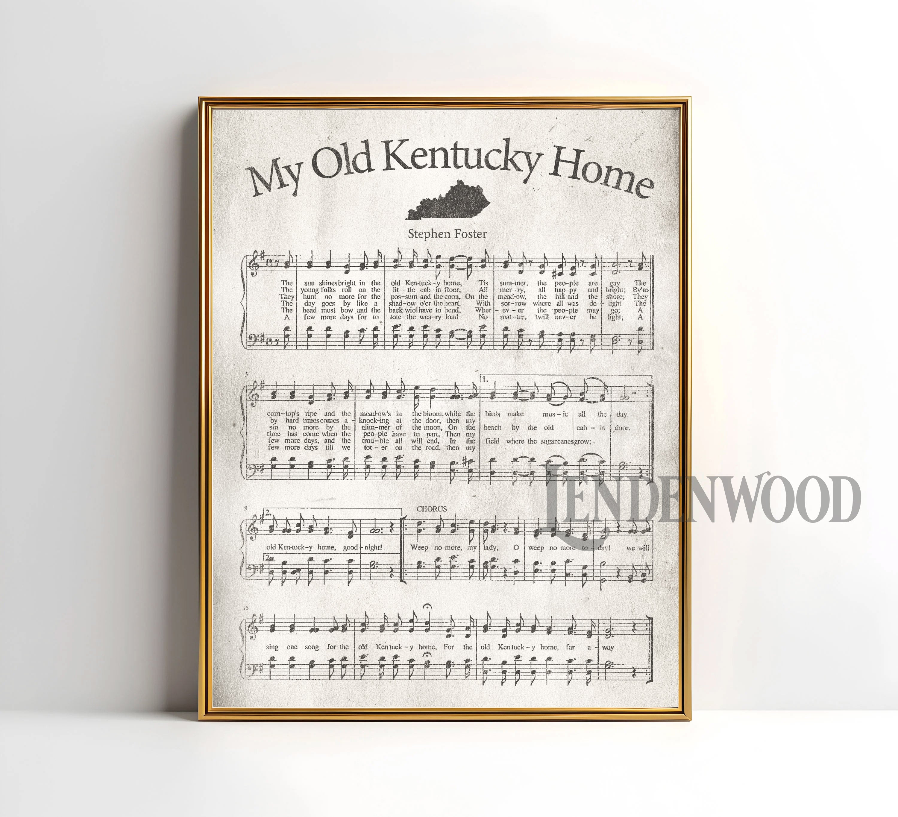 My Old Kentucky Home Vintage Music Sheet Art Print