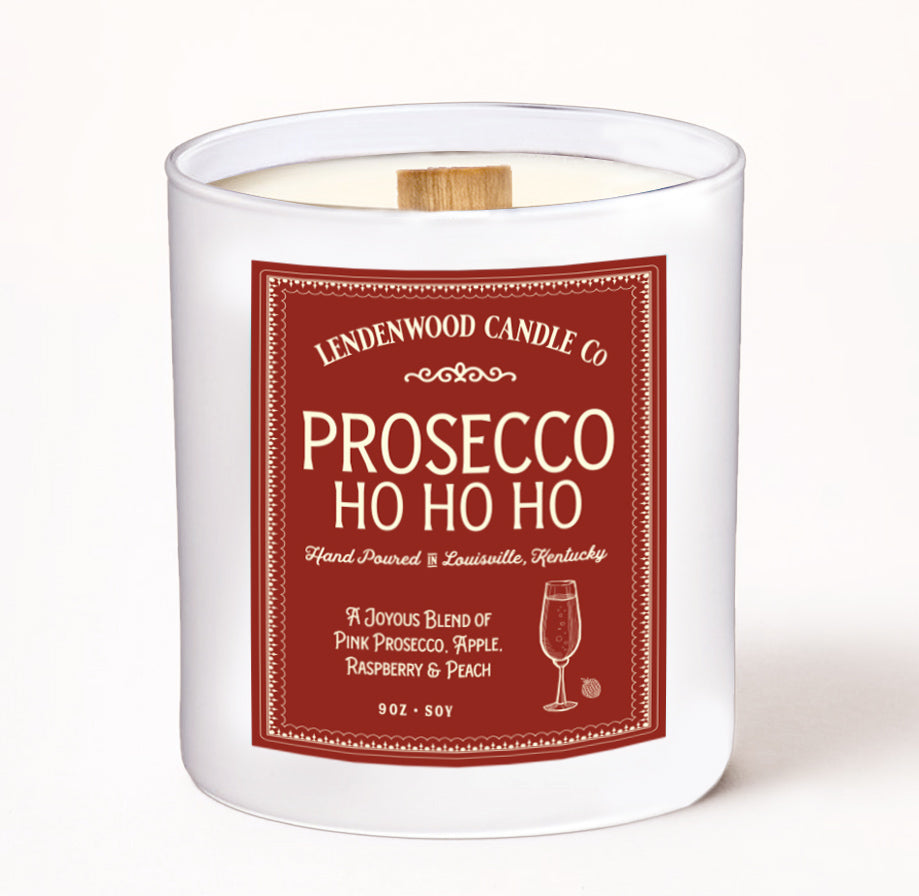 Prosecco HO HO HO Christmas Cocktail Candle