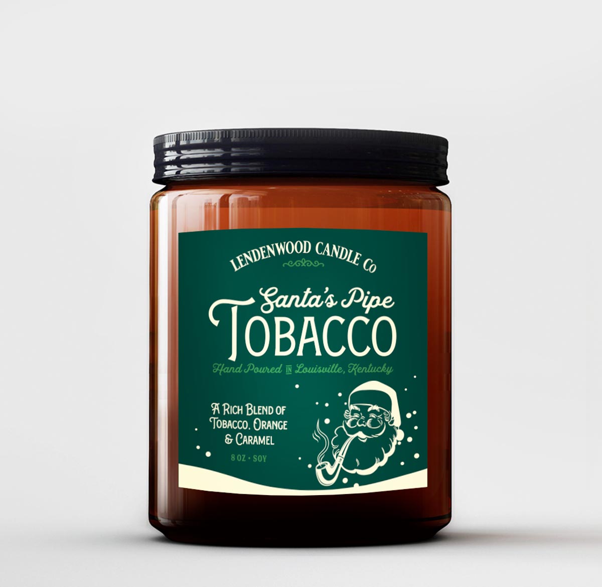 Santa's Pipe Tobacco Holiday Jar Candle