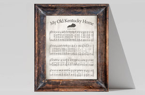 My Old Kentucky Home Vintage Music Sheet Art Print
