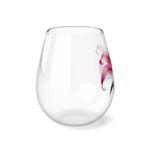 Load image into Gallery viewer, Pink Lily Stemless Wine Glass
