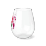 Load image into Gallery viewer, Pink Lily Stemless Wine Glass
