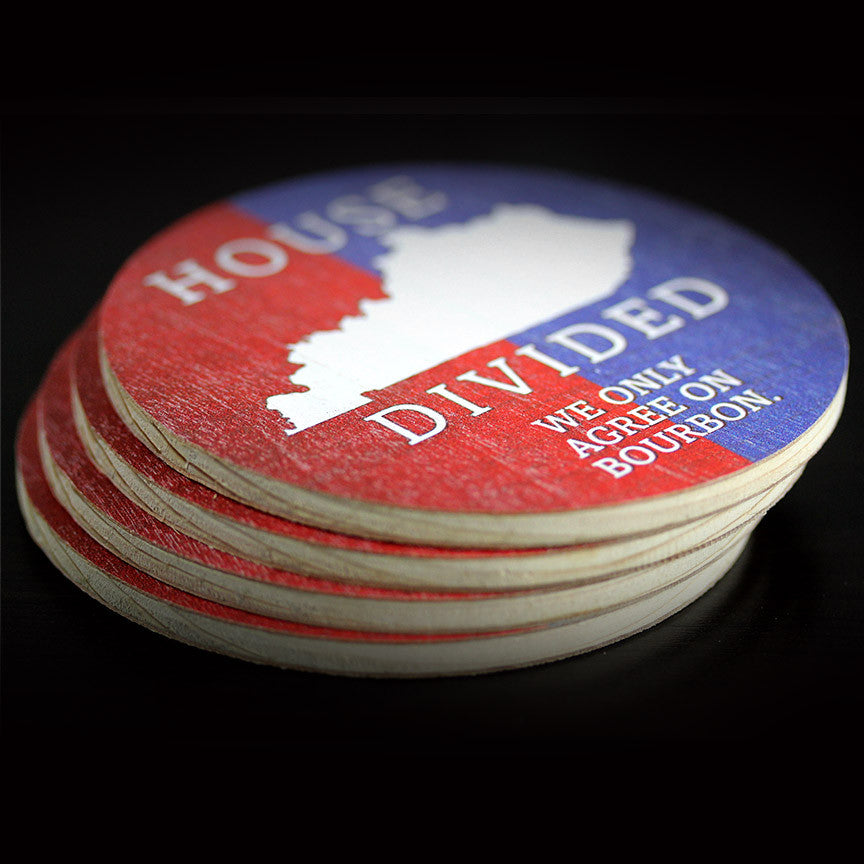 House Divided | Wood Coasters | Set of 4