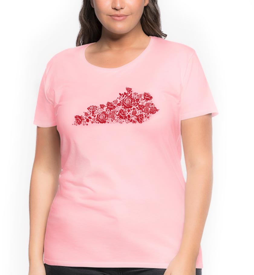 Kentucky Rose Pink Ladies T-Shirt