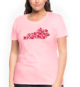 Kentucky Rose Pink Ladies T-Shirt