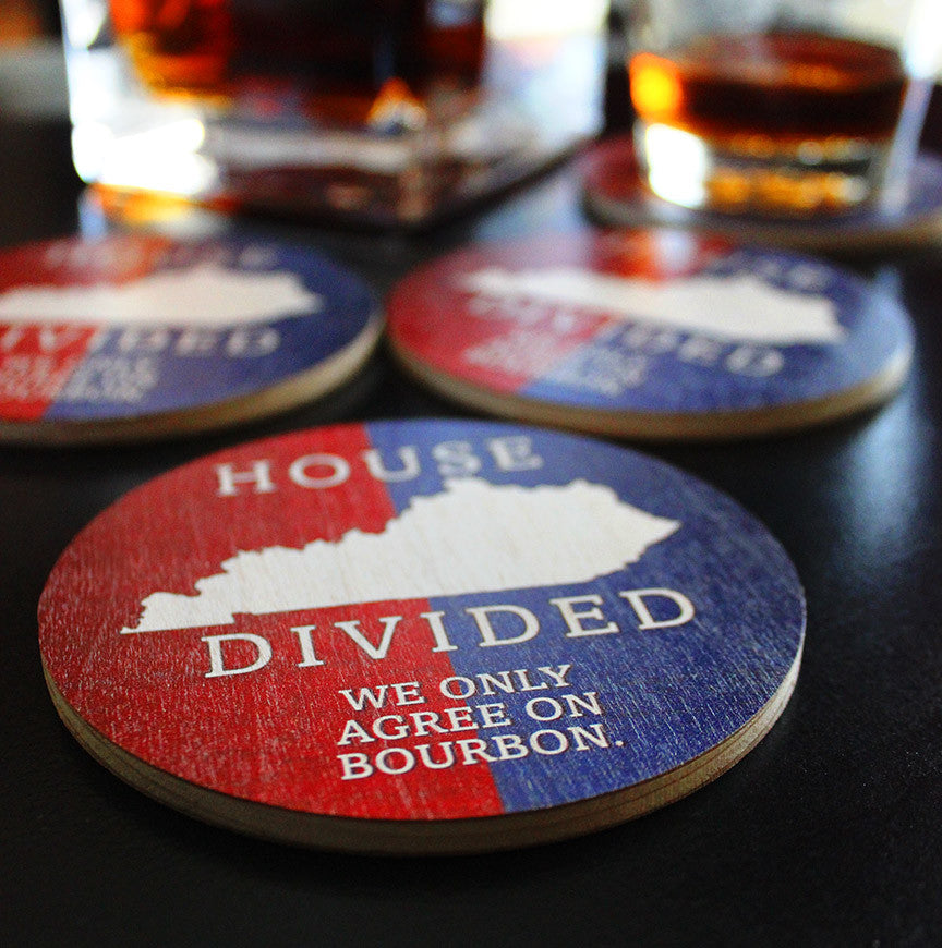 House Divided | Wood Coasters | Set of 4