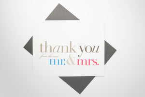 Thank You (from the new Mr. & Mrs.) Card