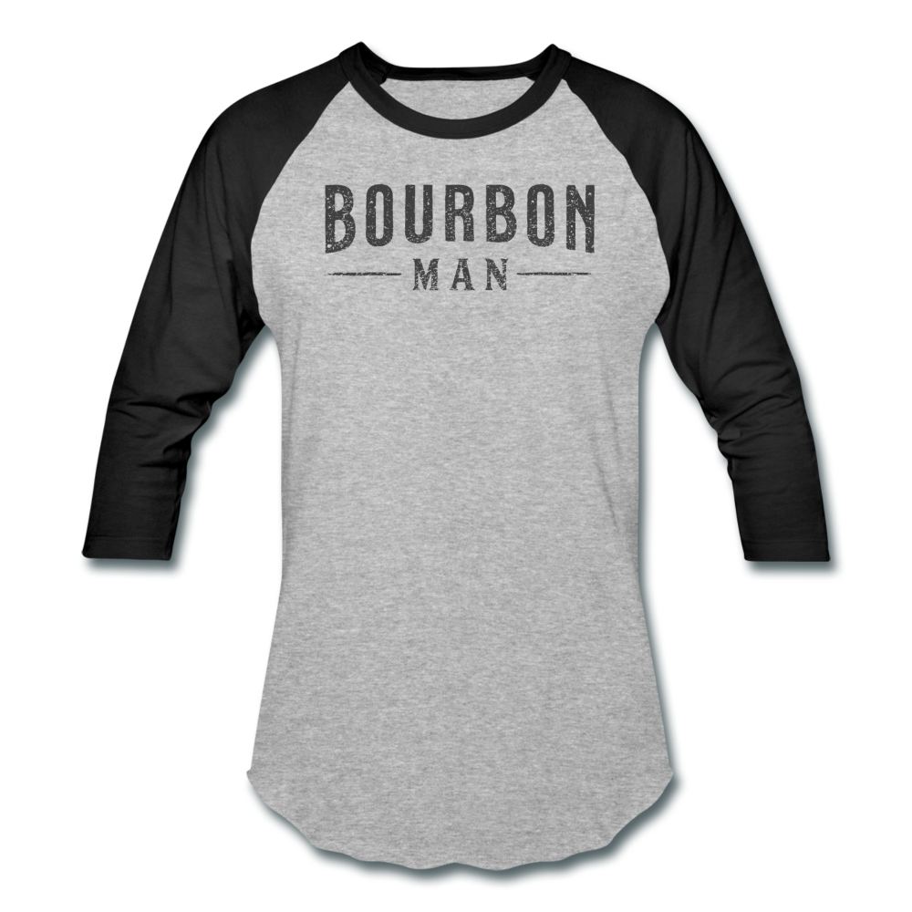 BOURBON MAN Baseball Tee - heather gray/black