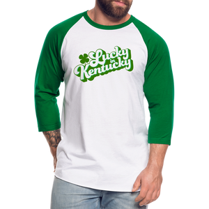 Lucky in Kentucky Kelly Green Baseball T-Shirt - white/kelly green