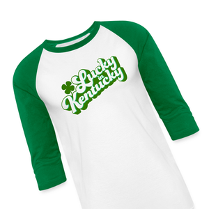 Lucky in Kentucky Green Raglan Baseball Shirt
